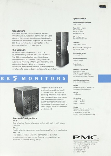 PMC BB 5 Brochure / Catalogue