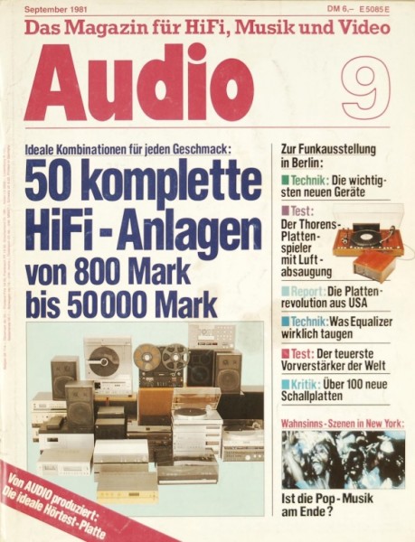Audio 9/1981 Zeitschrift