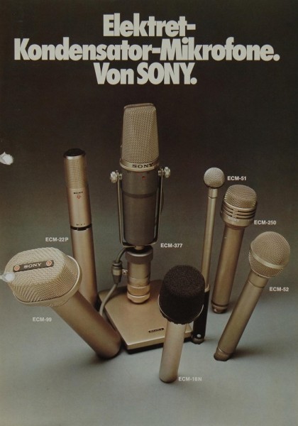 Sony Elektret-Kondensator-Mikrofone Brochure / Catalogue