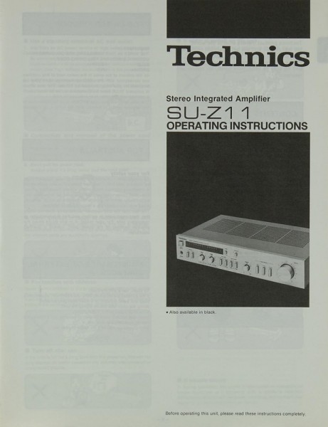 Technics SU-Z 11 Bedienungsanleitung