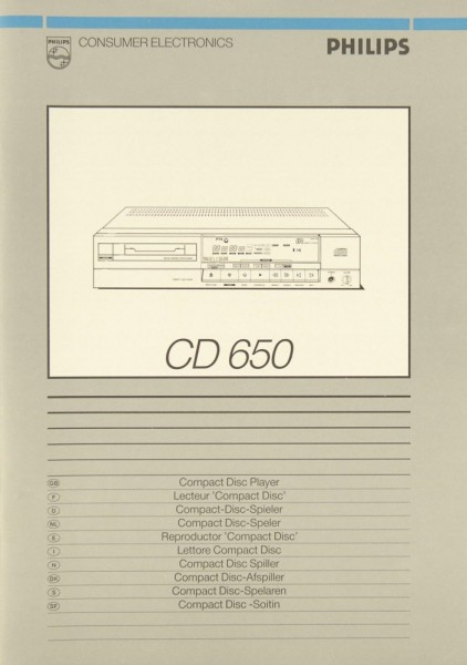 Philips CD 650 User Manual