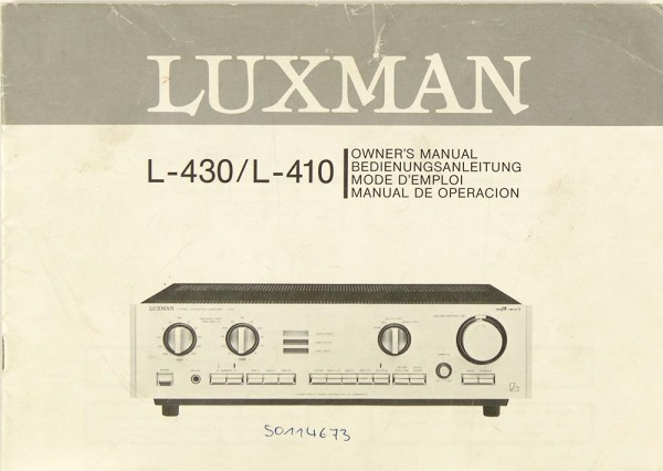 Luxman L-430 / L-410 Manual