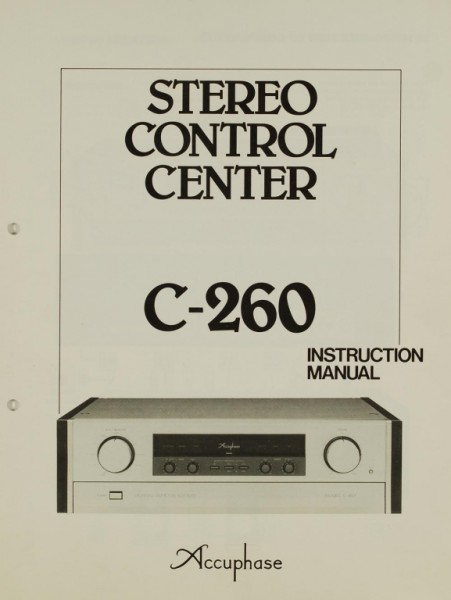 Accuphase C-260 User Manual