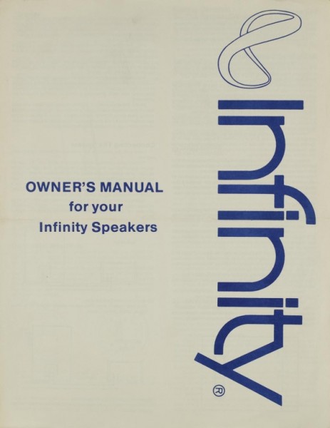 Infinity Infinity Speakers User Manual
