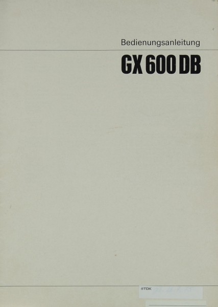 Akai GX 600 DB Manual