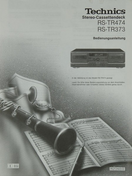 Technics RS-TR 474 / RS-TR 373 Manual