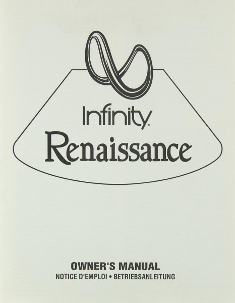 Infinity Renaissance Bedienungsanleitung