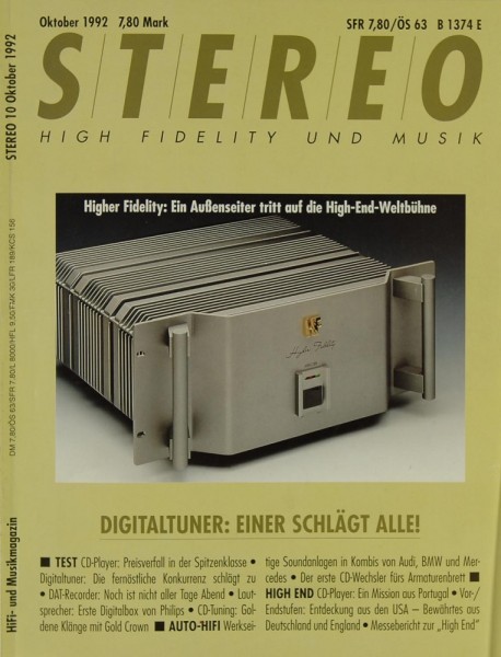 Stereo 10/1992 Zeitschrift