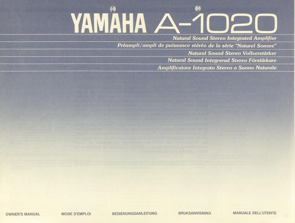 Yamaha A-1020 Manual