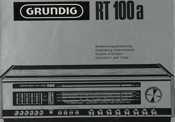 Grundig RT 100 a Operating Instructions