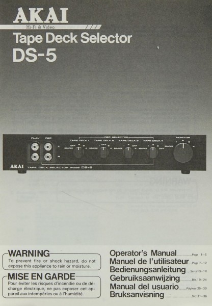 Akai DS-5 User Manual