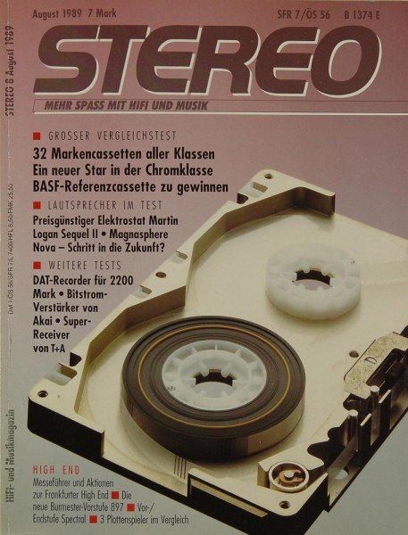 Stereo 8/1989 Zeitschrift