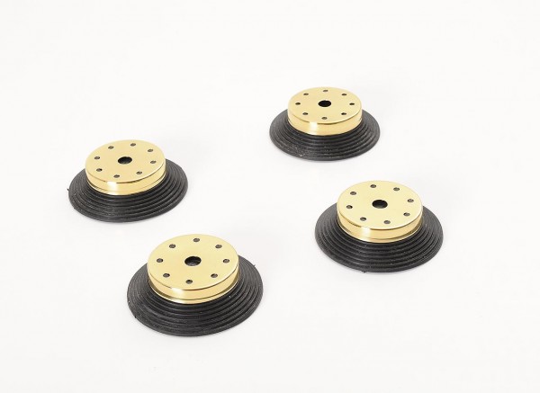 Device feet metal gold-plated rubber set of 4