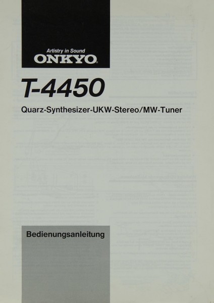 Onkyo T-4450 Bedienungsanleitung