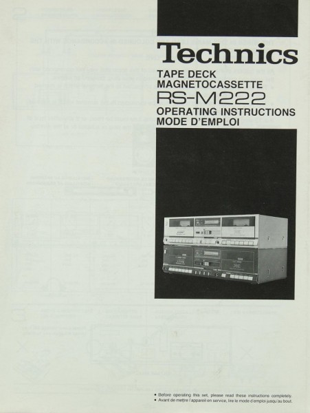 Technics RS-M 222 Manual