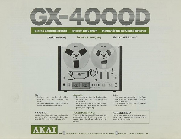 Akai GX-4000 D User Manual