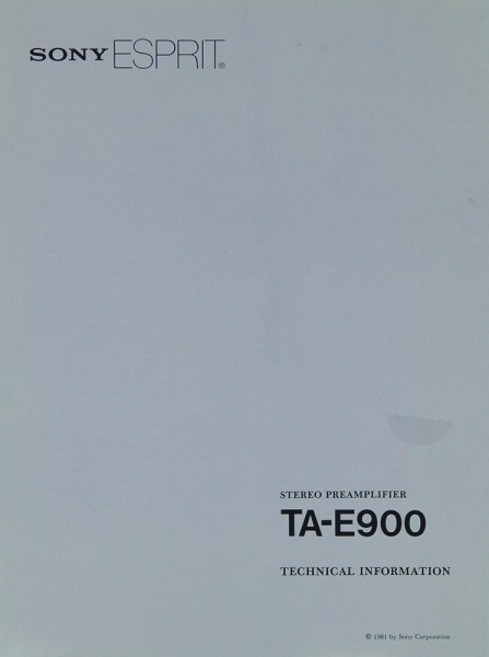 Sony TA-E 900 Prospekt / Katalog