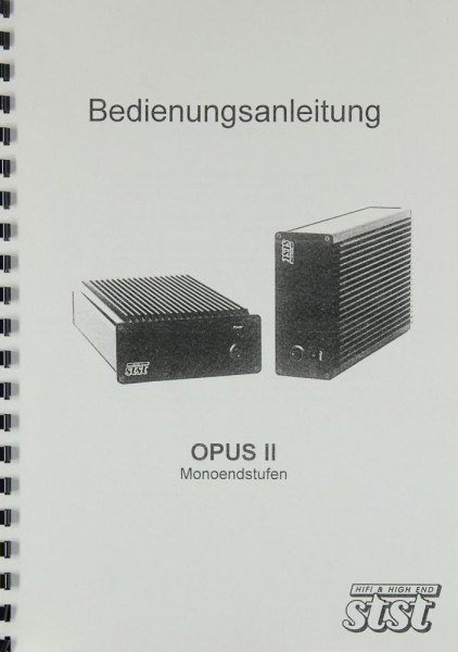 STST Opus II Operating Instructions