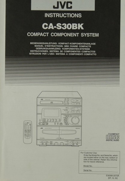 JVC CA-S 30 BK Manual