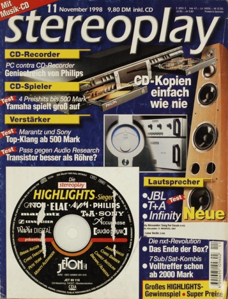 Stereoplay 11/1998 Zeitschrift