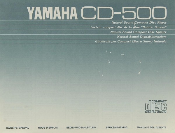 Yamaha CD-500 Operating Instructions