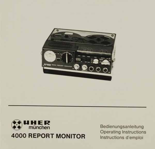 Uher 4000 Report Monitor Operating Instructions