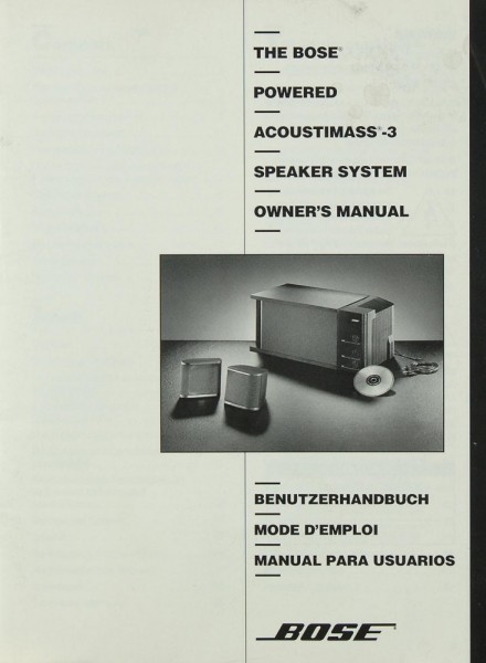 Bose Acoustimass-3 Manual