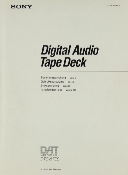 Sony DTC-57 ES Manual
