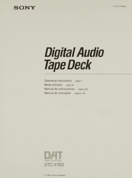 Sony DTC-57 ES User Manual