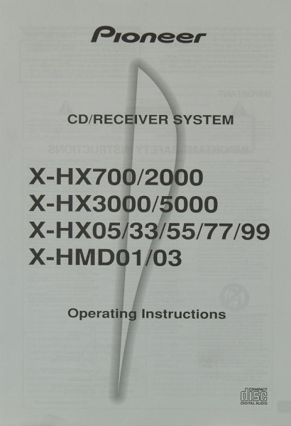 Pioneer H-HX 700/2000/3000/5000/05/33/55/77/99 H-HMD 01/03 Bedienungsanleitung