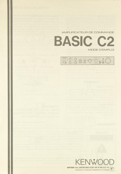 Kenwood Basic C 2 Operating Instructions