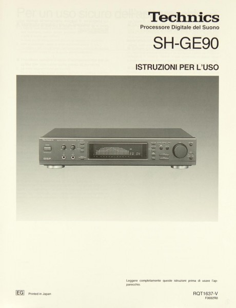 Technics SH-GE 90 Manual