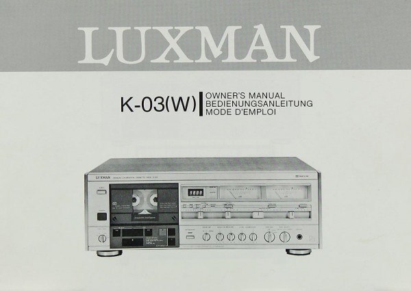 Luxman K-03 (W) Operating Instructions