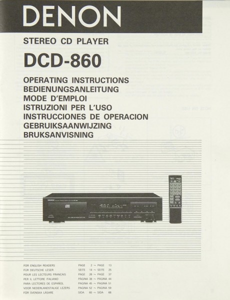 Denon DCD-860 User Manual