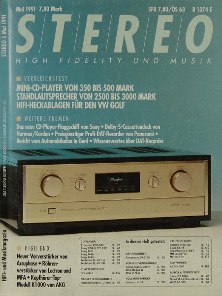 Stereo 5/1991 Zeitschrift