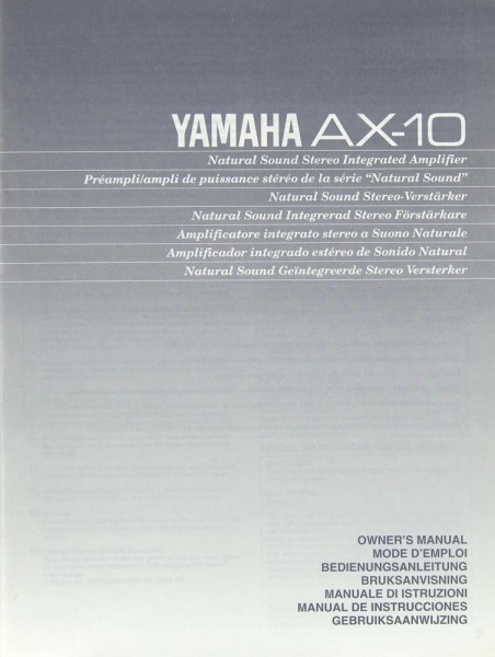 Yamaha AX-10 Operating Instructions