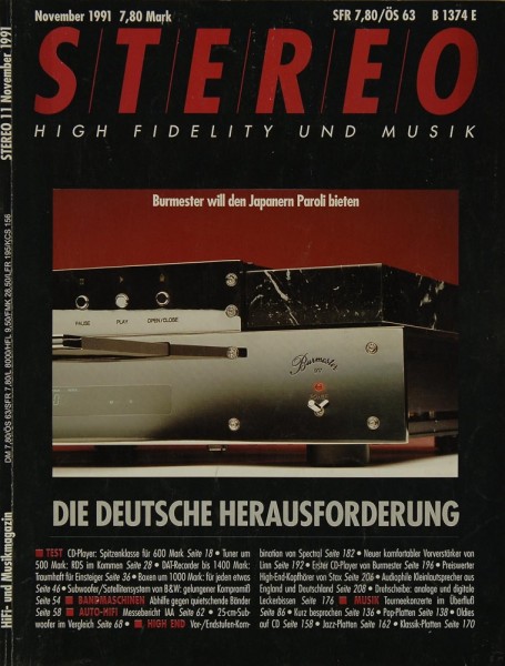 Stereo 11/1991 Zeitschrift