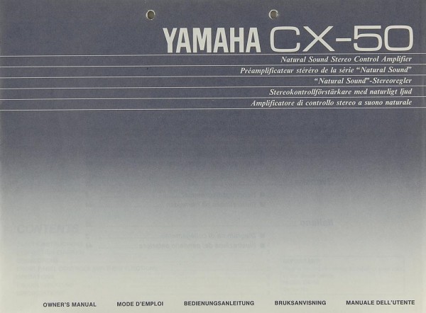 Yamaha CX-50 Operating Instructions