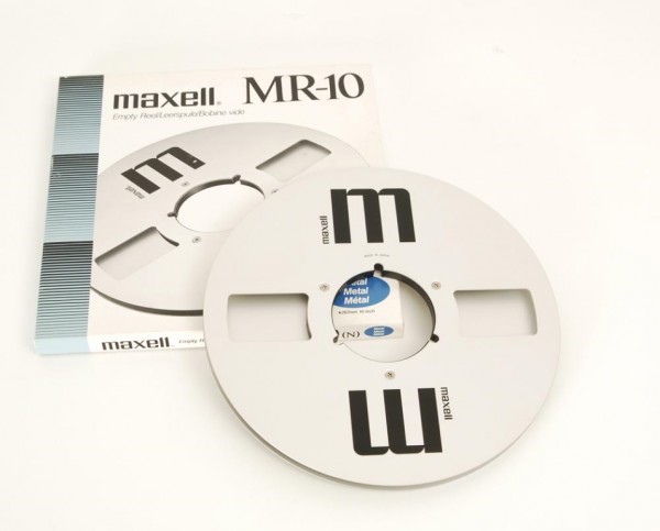 Maxell MR-10 27mm empty reel NAB metal silver