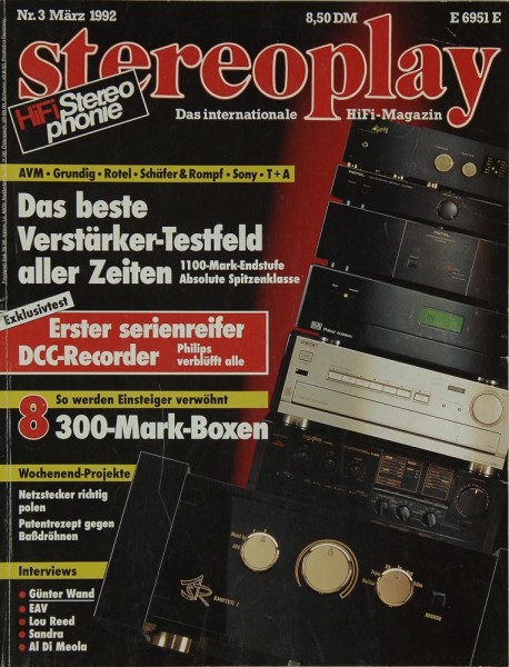 Stereoplay 3/1992 Zeitschrift
