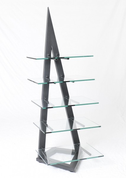 Hifi rack glass / metal 5 shelves