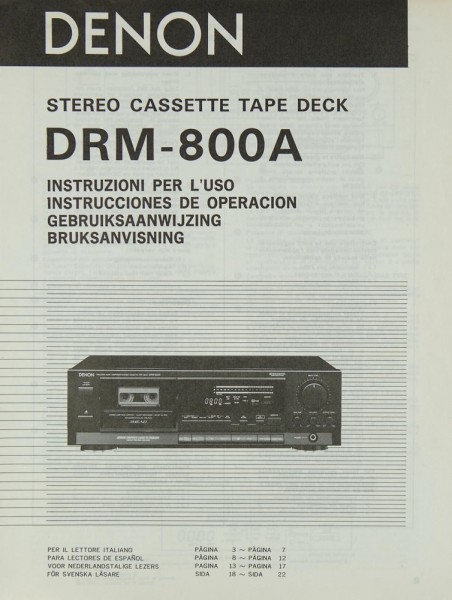 Denon DRM-800 A Operating Instructions
