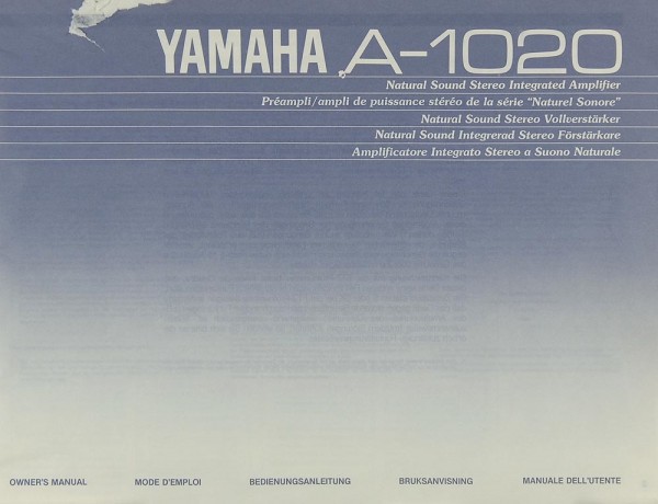 Yamaha A-1020 Operating Instructions