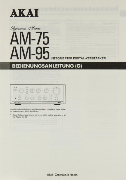 Akai AM-75 / AM-95 Instruction Manual
