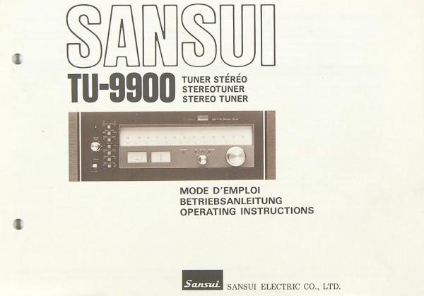 Sansui TU-9900 Operating Instructions