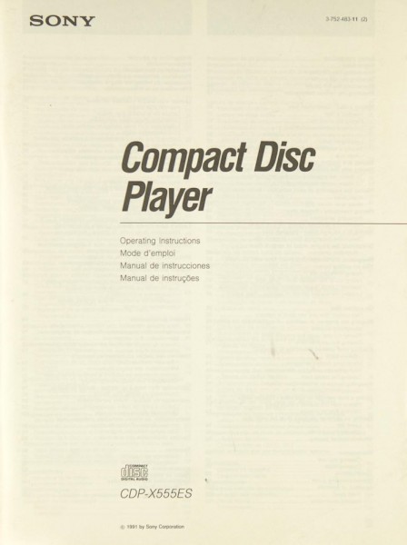 Sony CDP-X 555 ES User Manual