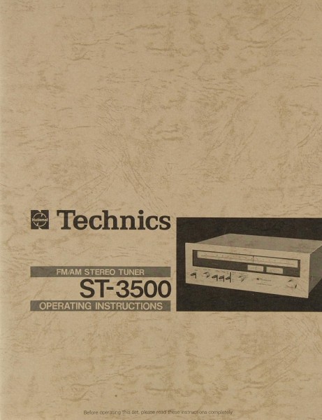 Technics ST-3500 Operating Instructions